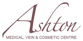 A logo of ashtons cosmetic surgery and vein center